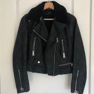 Zara Faux Leather Moto Style Jacket Women’s M